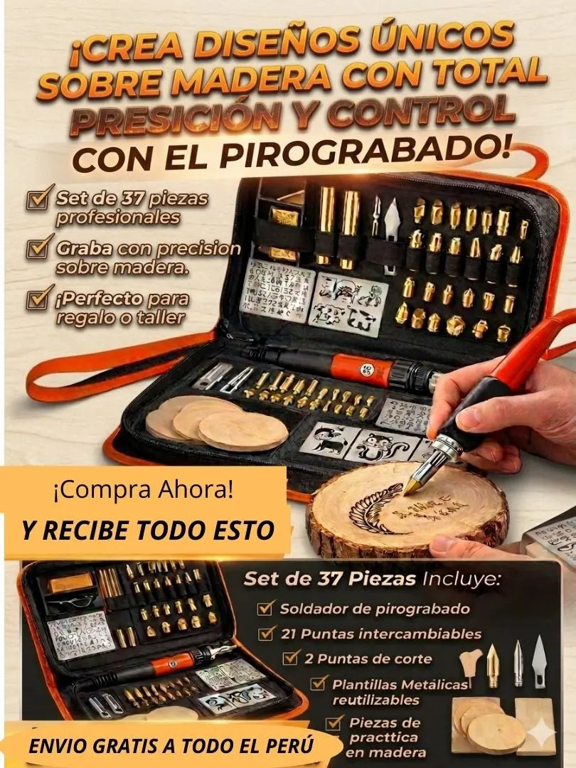 KIT DE PIROGRABADO EN MADERA